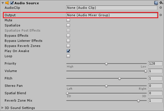 Audio Source With Output Highlighted