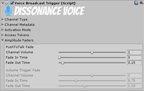 Amplitude Fader Controls